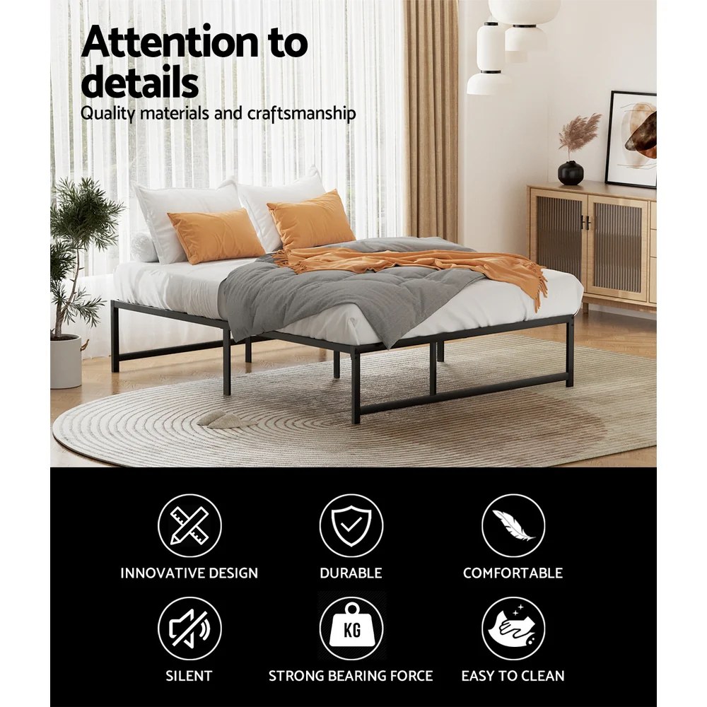 Artiss Bed Frame Double Size Metal Frame TINO - Image 6