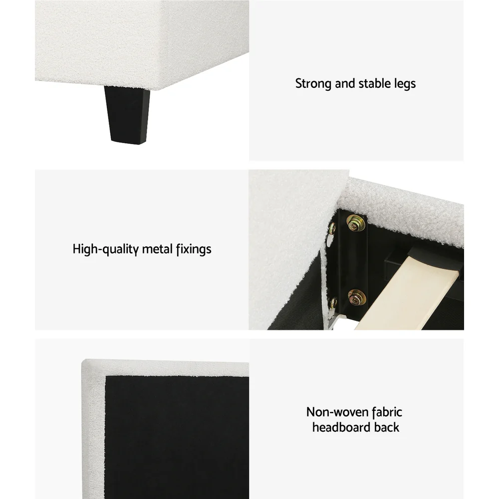 Artiss Bed Frame Queen Size Boucle NEO - Image 6