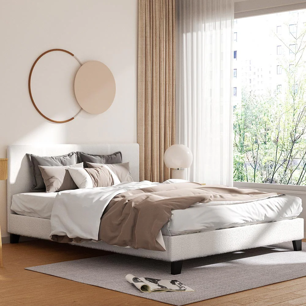 Artiss Bed Frame Queen Size Boucle NEO - Image 7