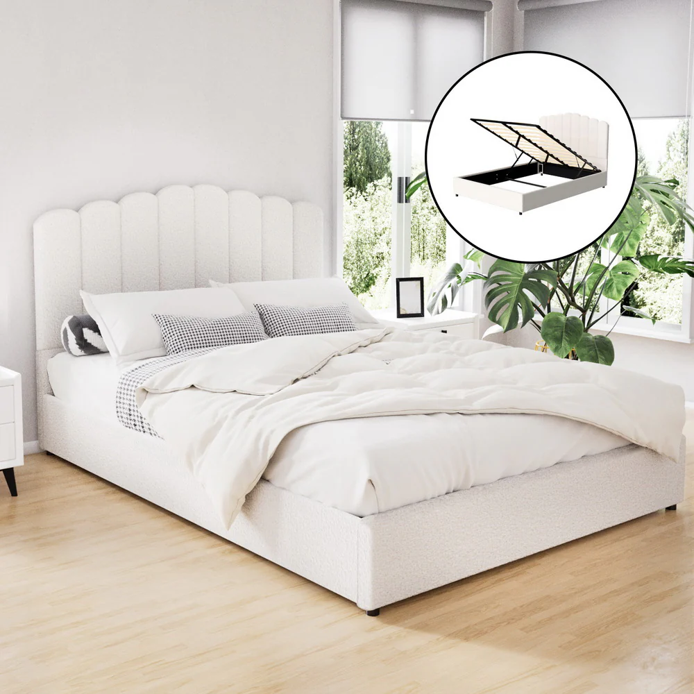 Artiss Bed Frame Queen Size Boucle FION - Image 2