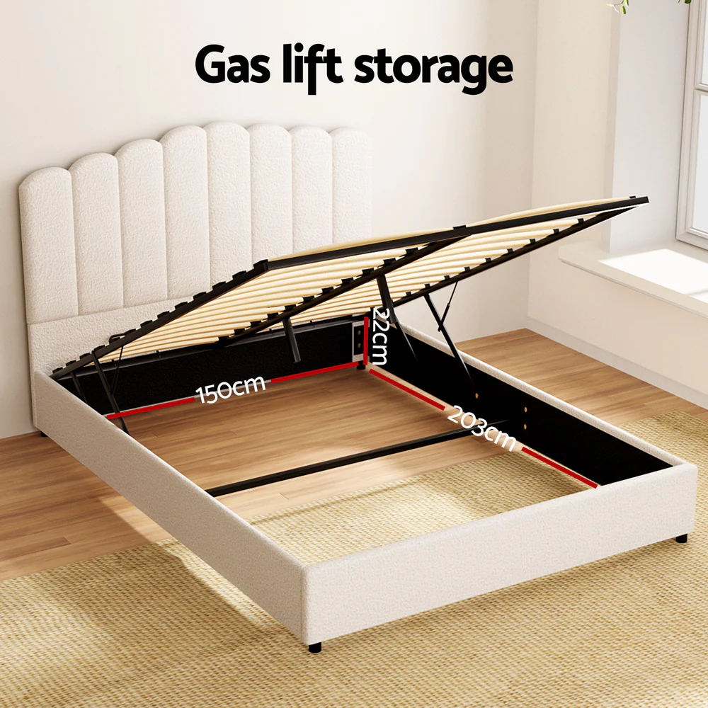Artiss Bed Frame Queen Size Boucle FION - Image 6