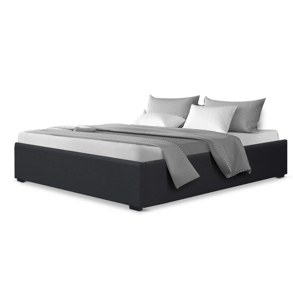 Artiss Bed Frame Queen Size Gas Lift Base Charcoal TOKI - Image 4