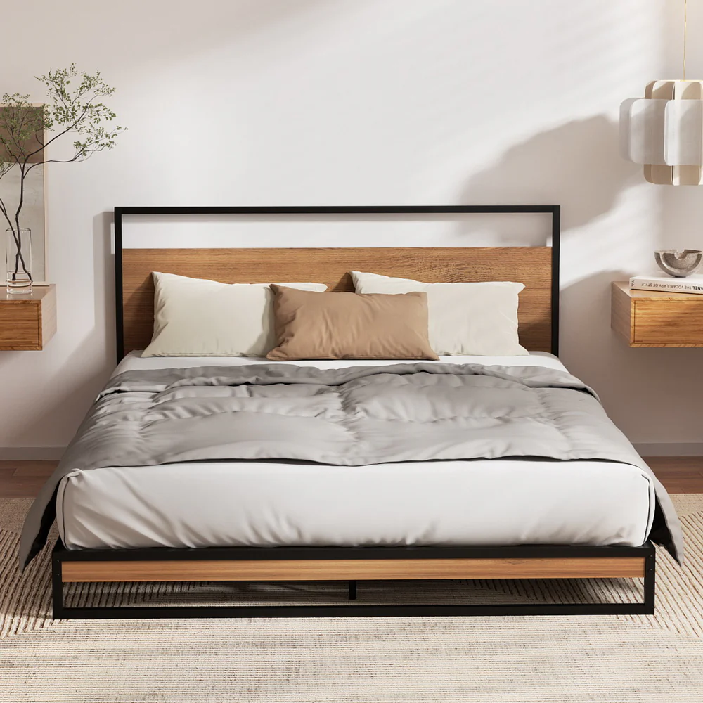 Artiss Bed Frame Queen Size Metal Frame DANE with Mattress - Image 4
