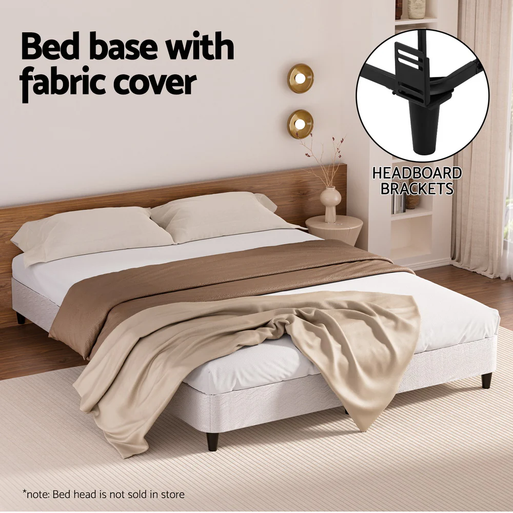 Artiss Bed Frame Queen Size Metal Grey MASON - Image 4