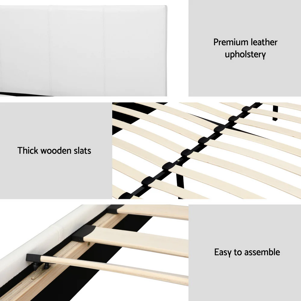 Artiss Bed Frame Queen Size White NEO - Image 6