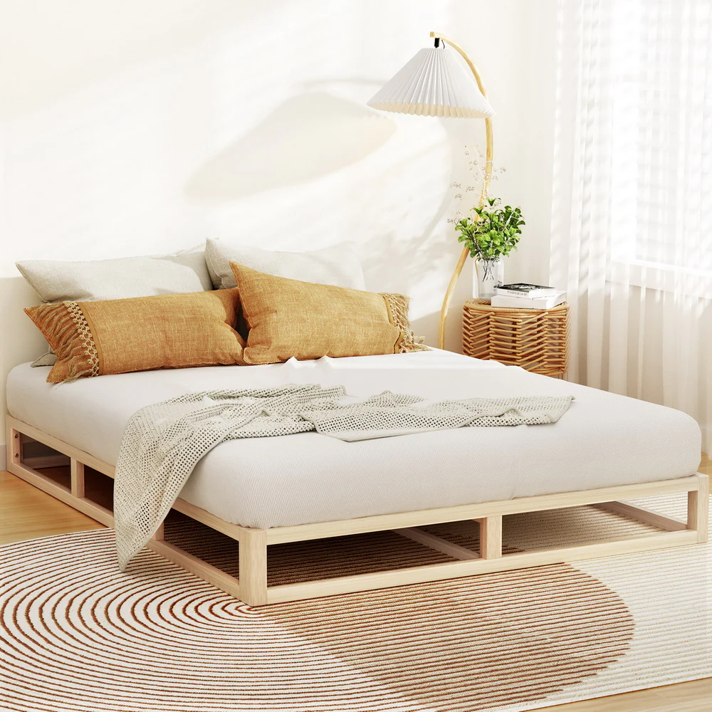 Artiss Bed Frame Queen Size Wooden Base Mattress Platform Timber Pine KALAM - Image 5