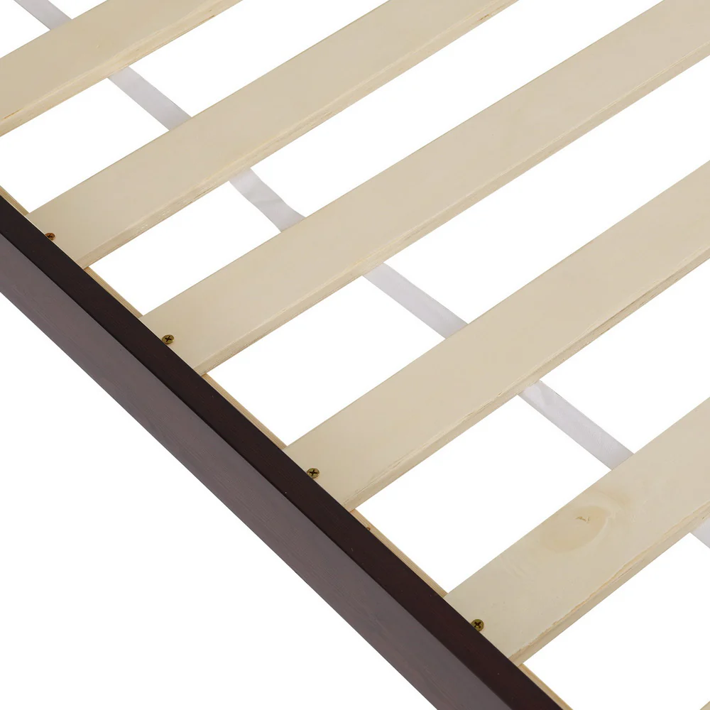 Artiss Bed Frame Queen Size Wooden Base Mattress Platform Timber Walnut VISE - Image 3