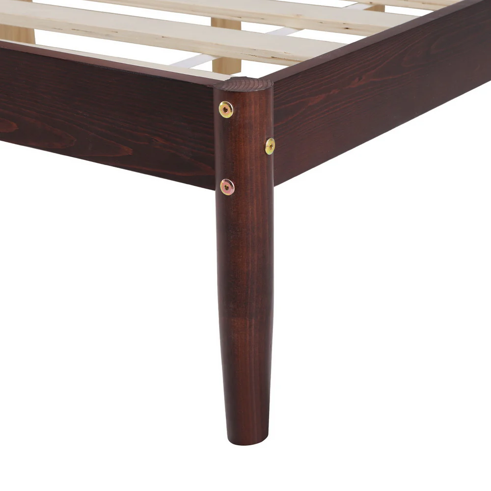 Artiss Bed Frame Queen Size Wooden Base Mattress Platform Timber Walnut VISE - Image 4