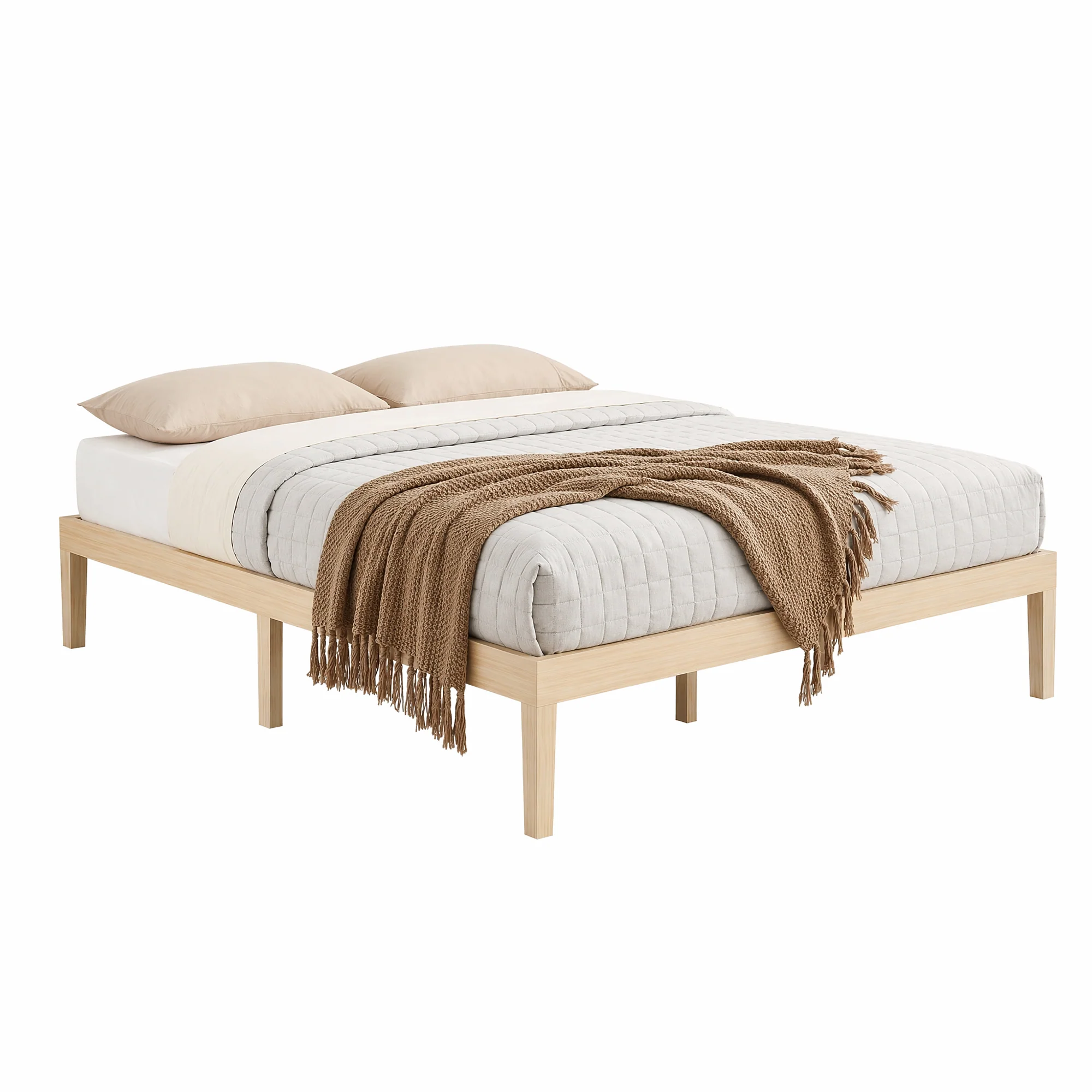 Artiss Bed Frame Queen Size Wooden Bed Base BRUNO - Image 2