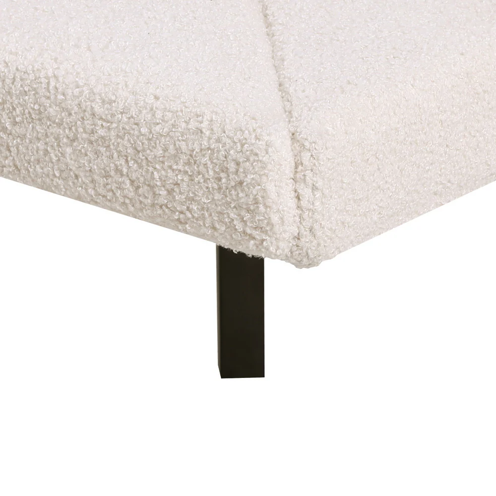Artiss Bed Frame Single Size Boucle Beige SASA - Image 4