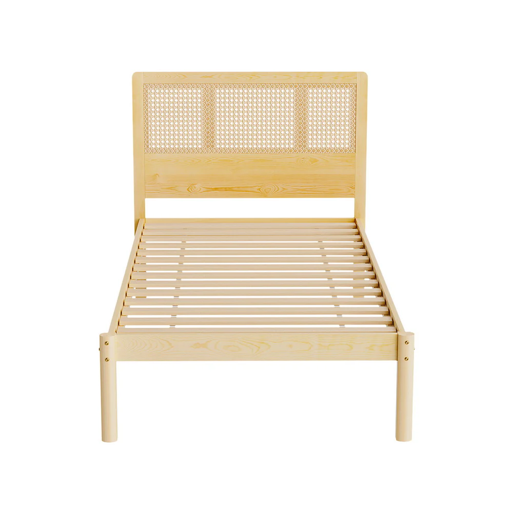 Artiss Bed Frame Single Size Rattan Wooden RITA - Image 3