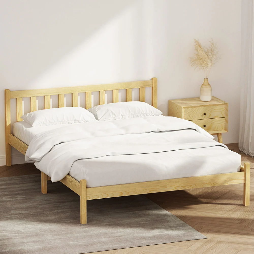 Artiss Bed Frame Double Size Wooden Oak SOFIE - Image 8