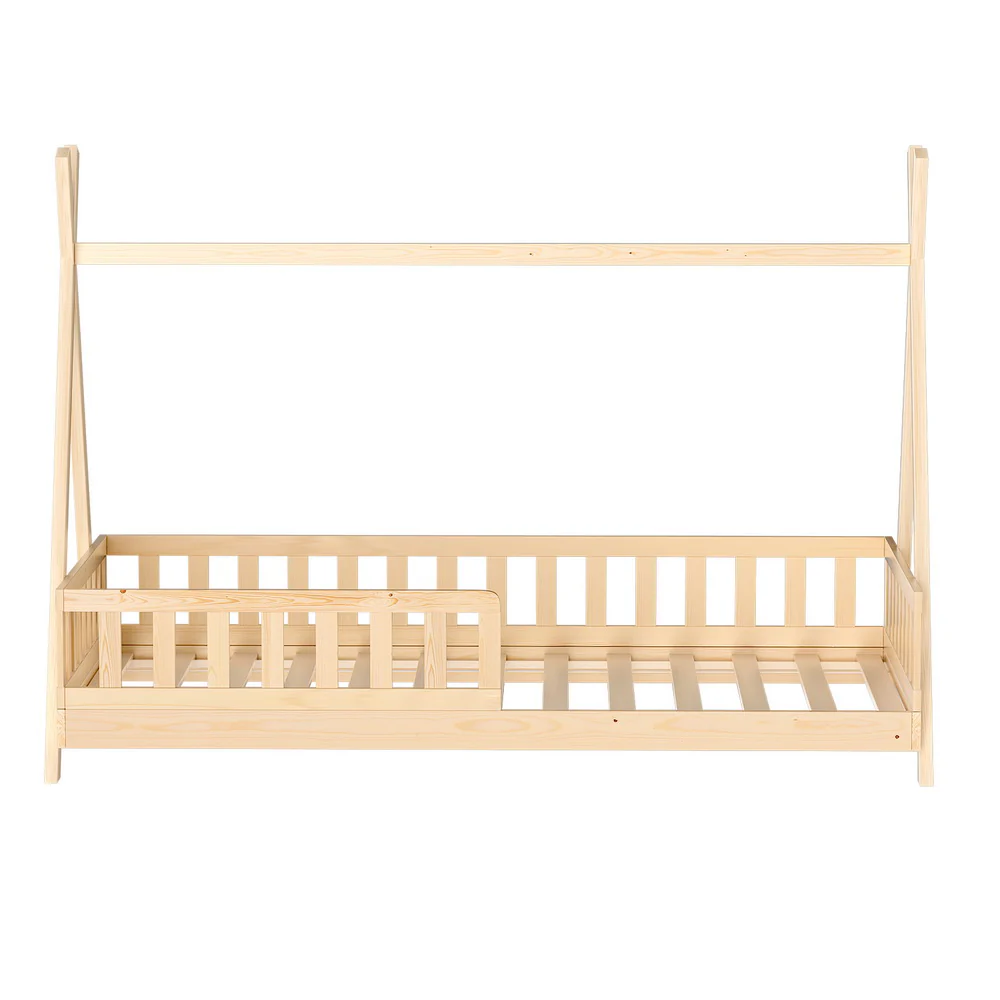 Artiss Bed Frame Wooden Kids House Frames Oak PUAH - Image 3