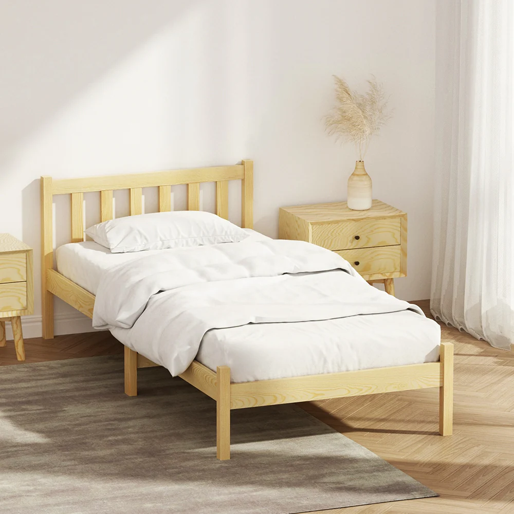 Artiss Bed Frame Single Size Wooden Oak SOFIE - Image 8