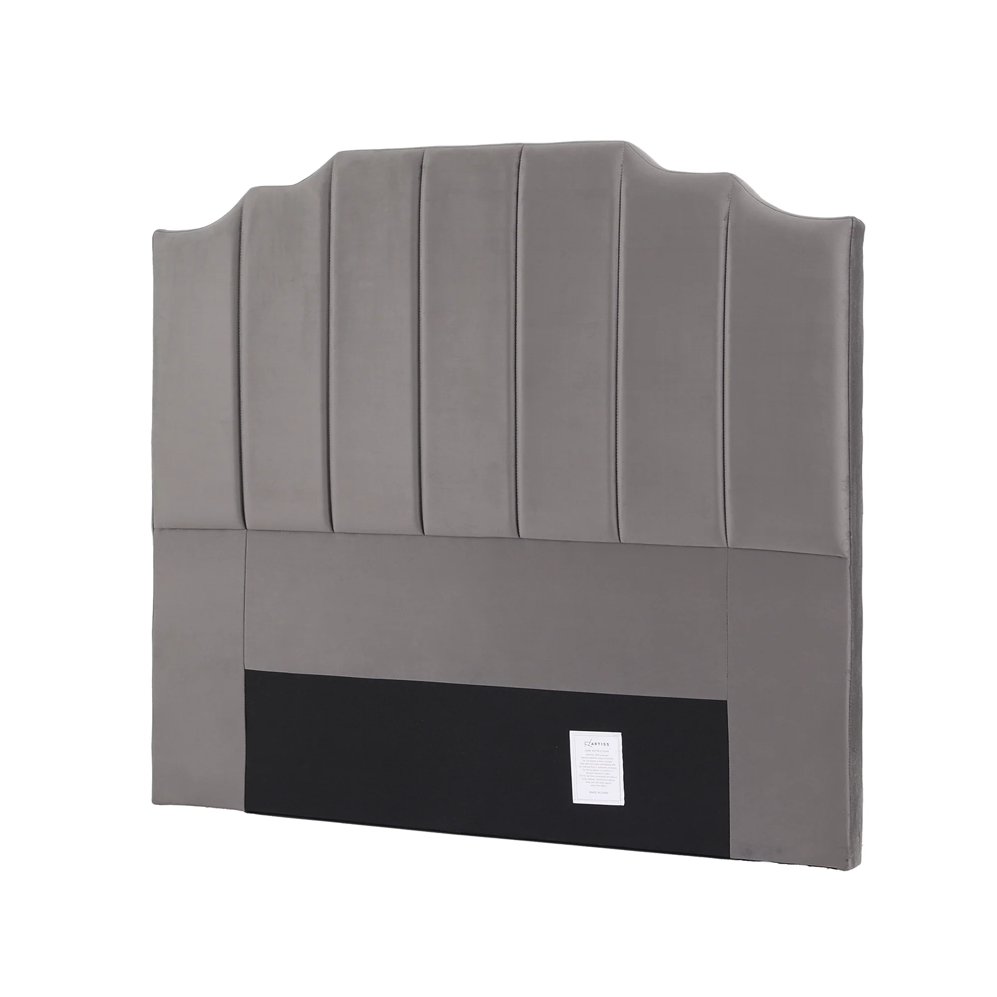 Artiss Bed Head Headboard Double Velvet 138CM - Grey - Image 2