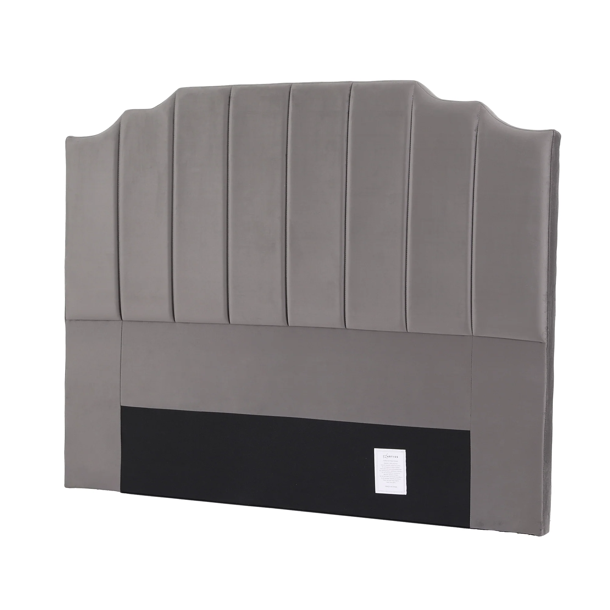 Artiss Bed Head Headboard Queen Velvet 153CM - Grey - Image 2