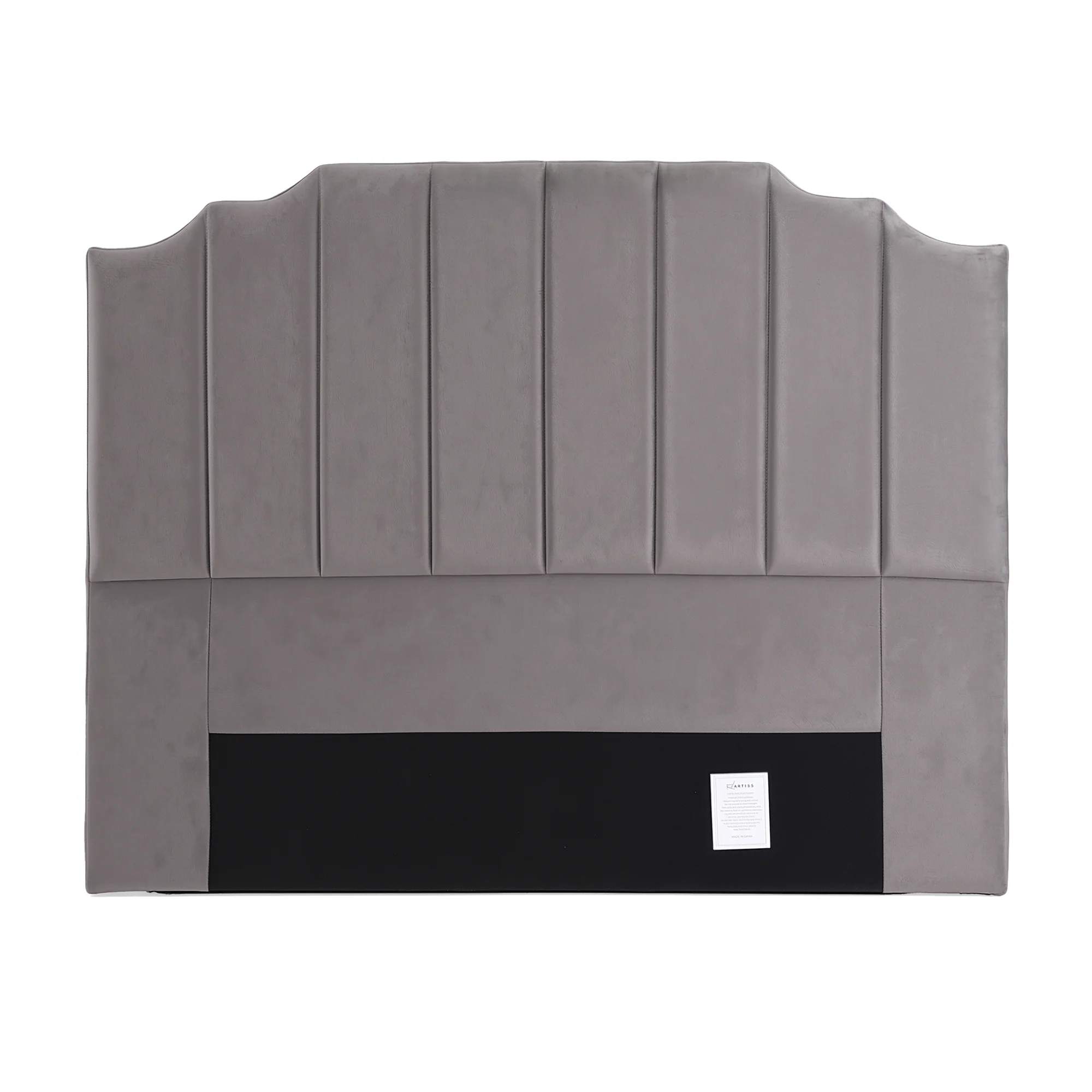 Artiss Bed Head Headboard Queen Velvet 153CM - Grey - Image 4