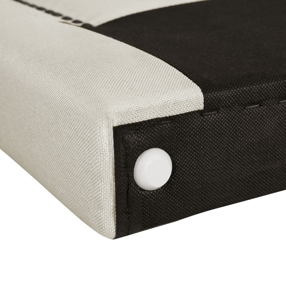 Artiss Bed Head Bed Frame Headboard King Fabric - RIVE Beige White - Image 4