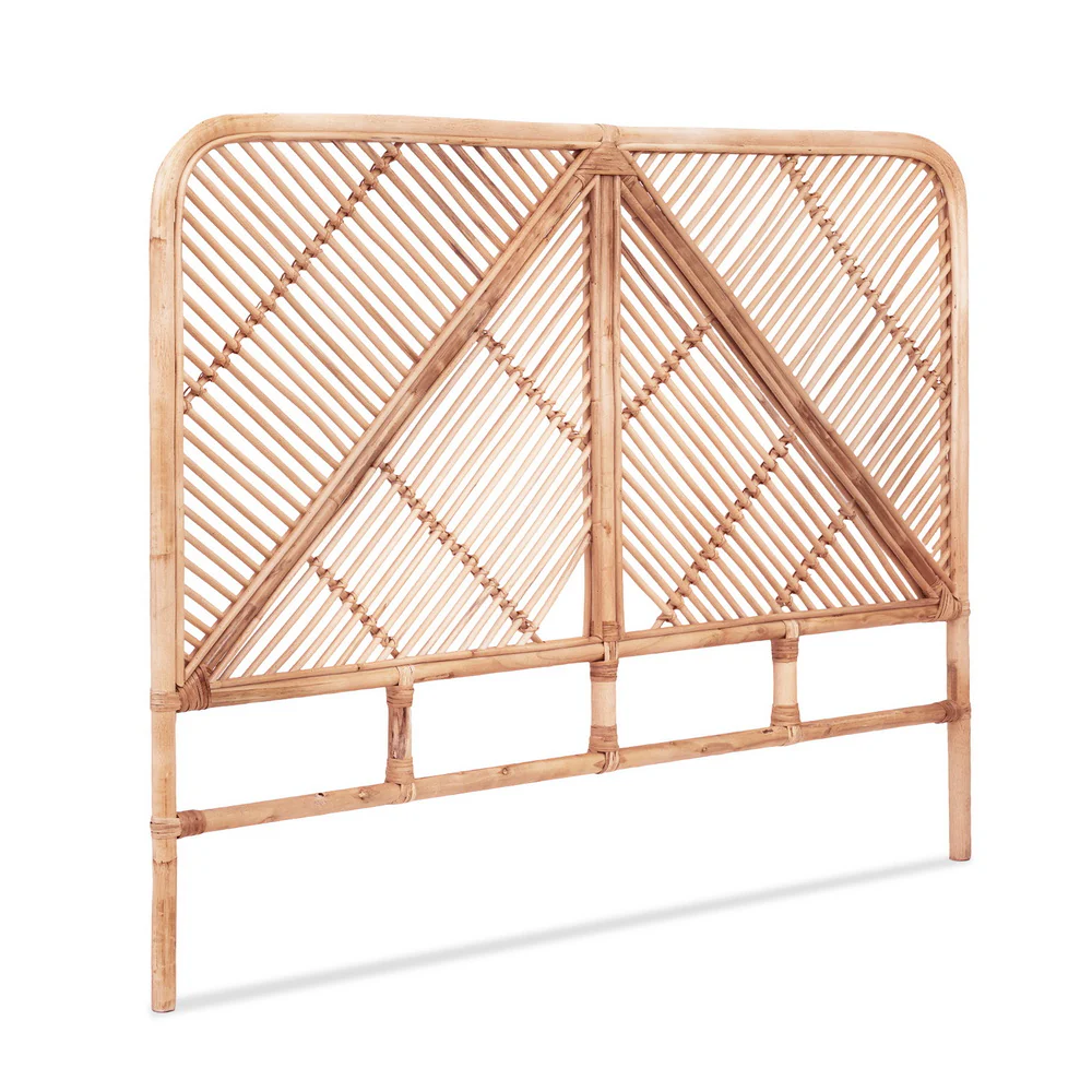 Artiss Bed Headboard Double Bedhead Rattan - FRED Pine - Image 2