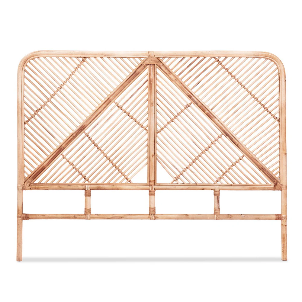 Artiss Bed Headboard Double Bedhead Rattan - FRED Pine - Image 4