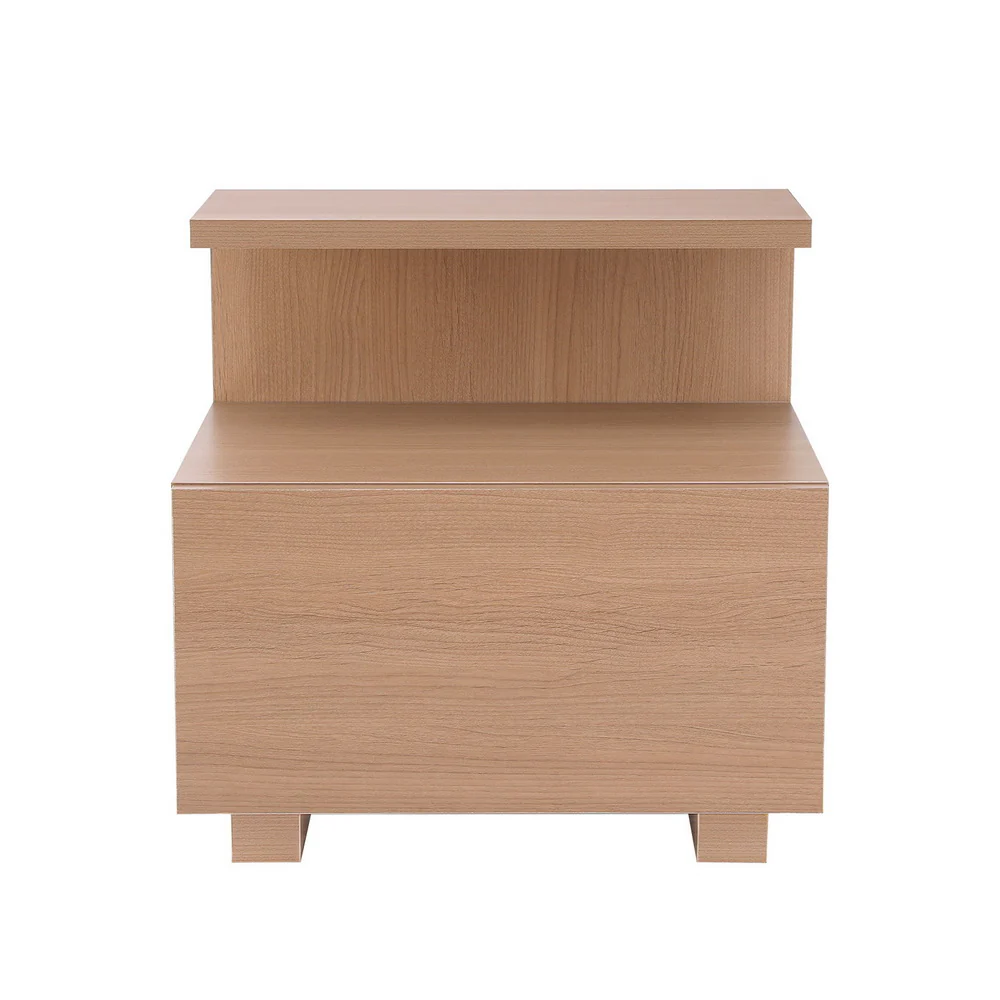 Artiss Bedside Table 1 Drawer - Pine - Image 3