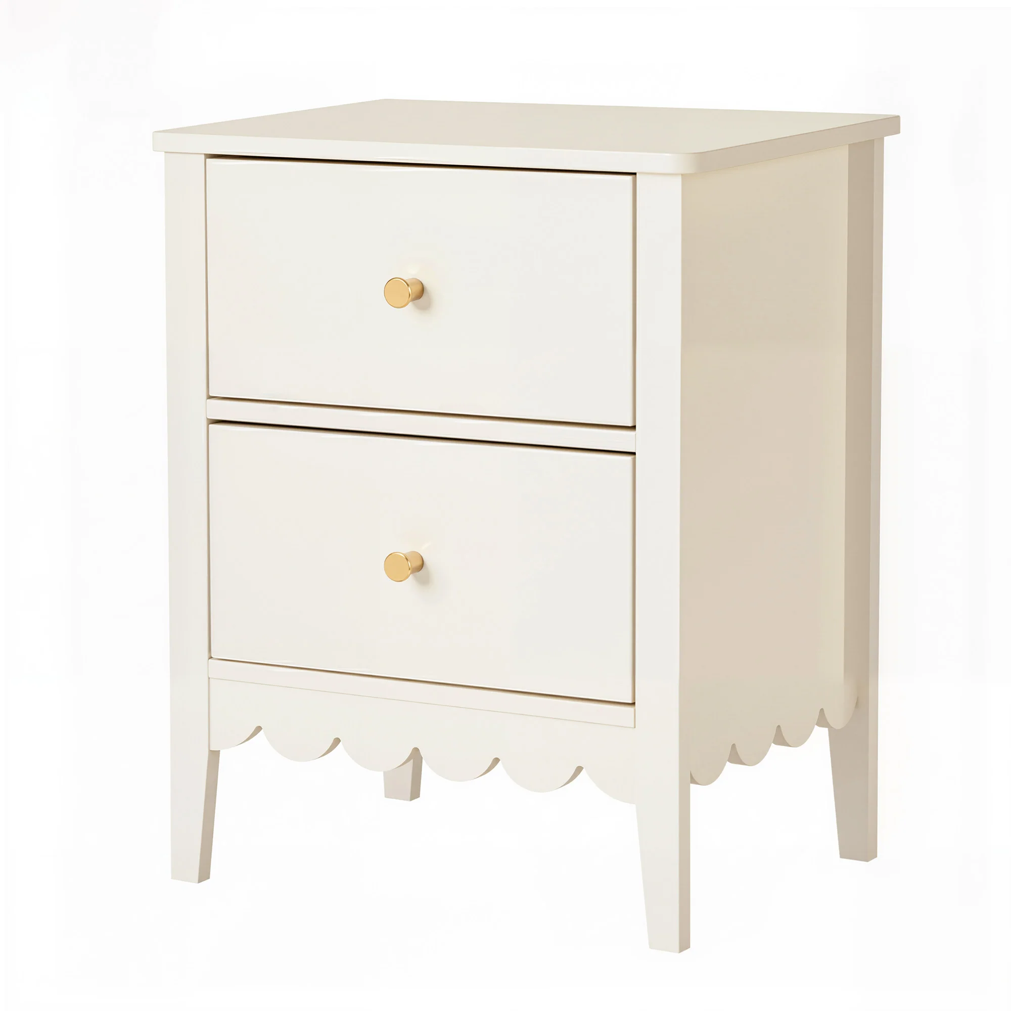 Artiss Bedside Table 2 Drawers Bedroom Storage Nightstand White - Image 2