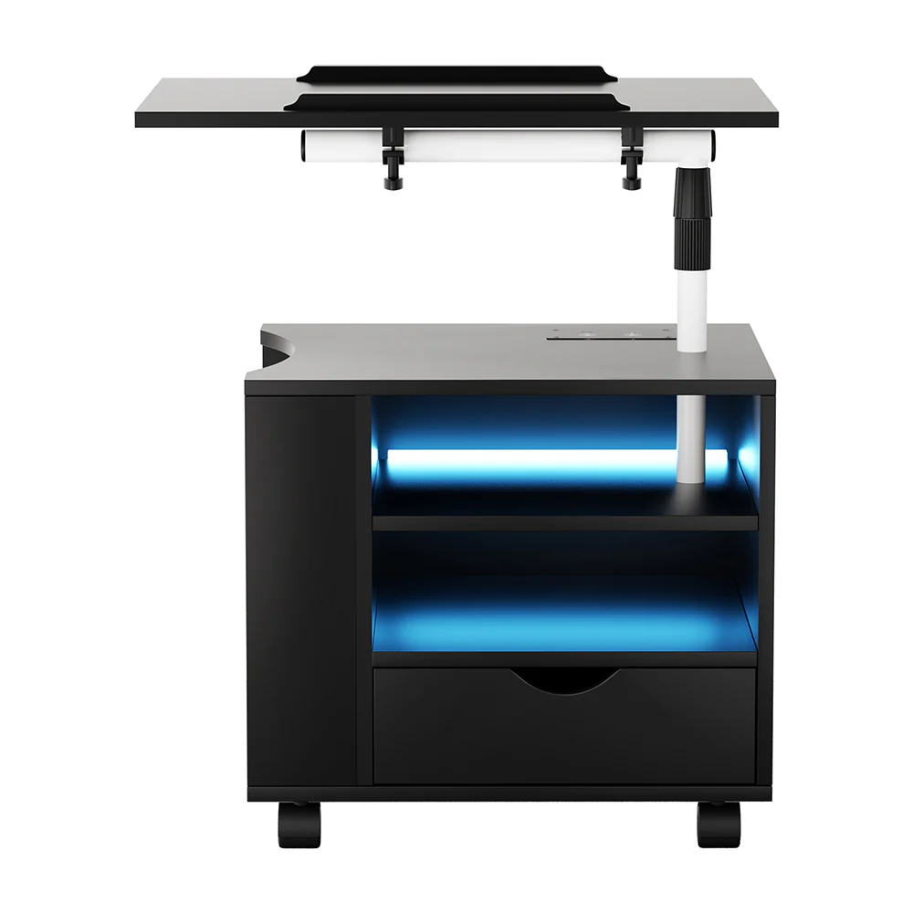 Artiss Bedside Table USB Charging with LED Adjustable Laptop Tray - TALA - Image 4