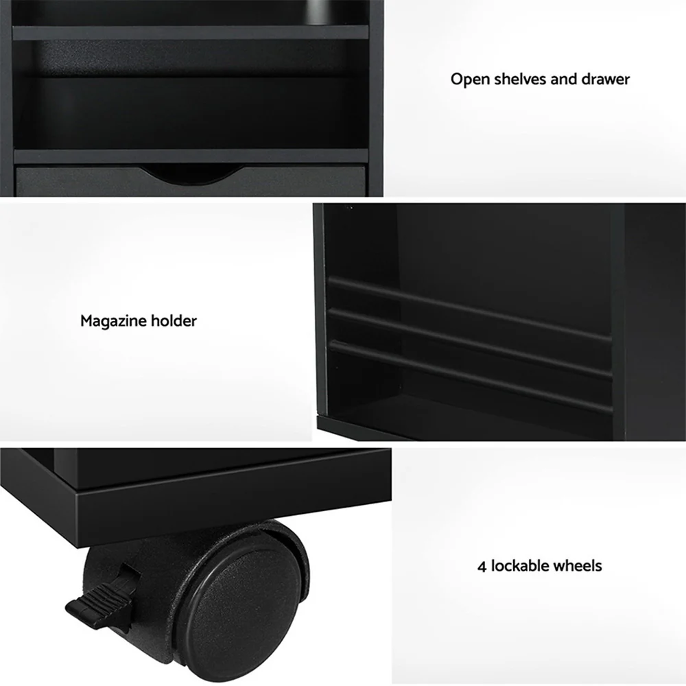 Artiss Bedside Table USB Charging with LED Adjustable Laptop Tray - TALA - Image 7