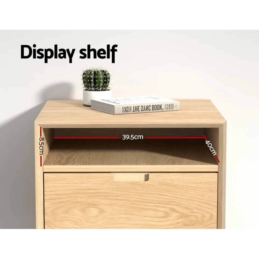 Artiss Bedside Table Drawers Side Table Shelf Storage Cabinet Nightstand GORR - Image 4