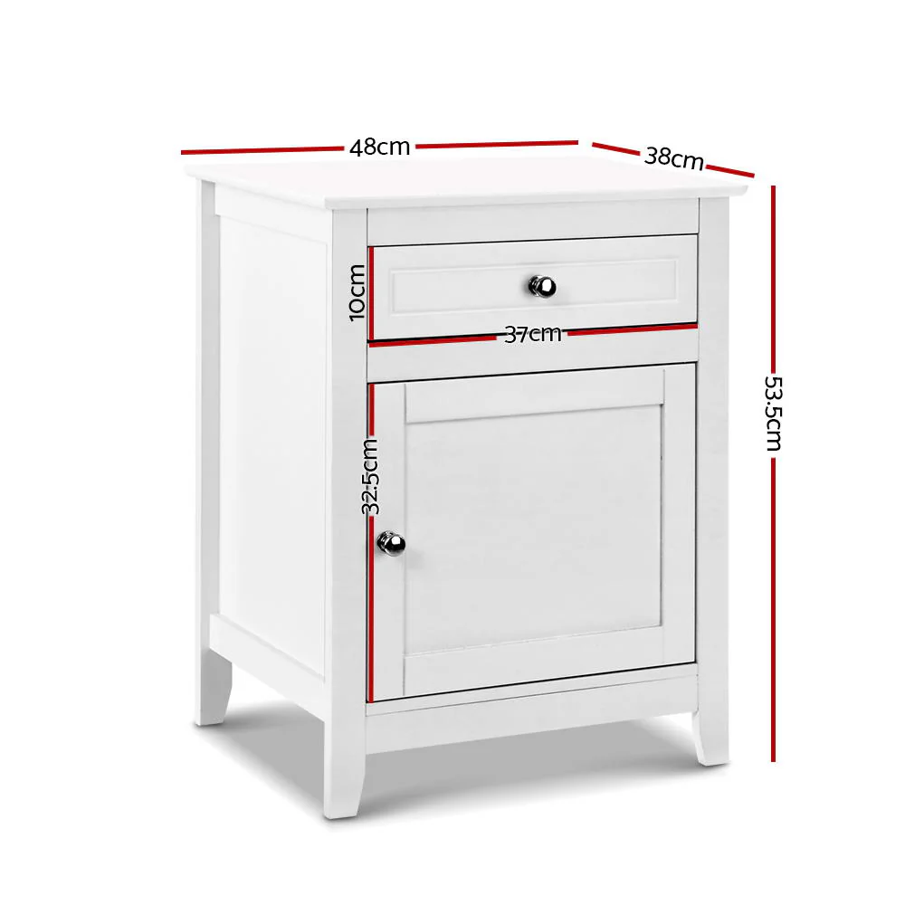 Artiss Bedside Tables Side Table Drawers Nightstand White - Image 7