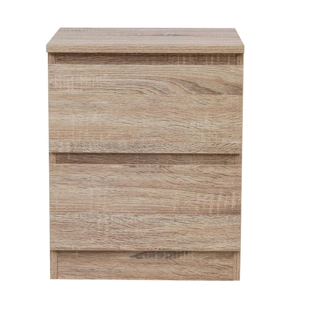 Artiss Bedside Table 2 Drawers - PEPE Oak - Image 4
