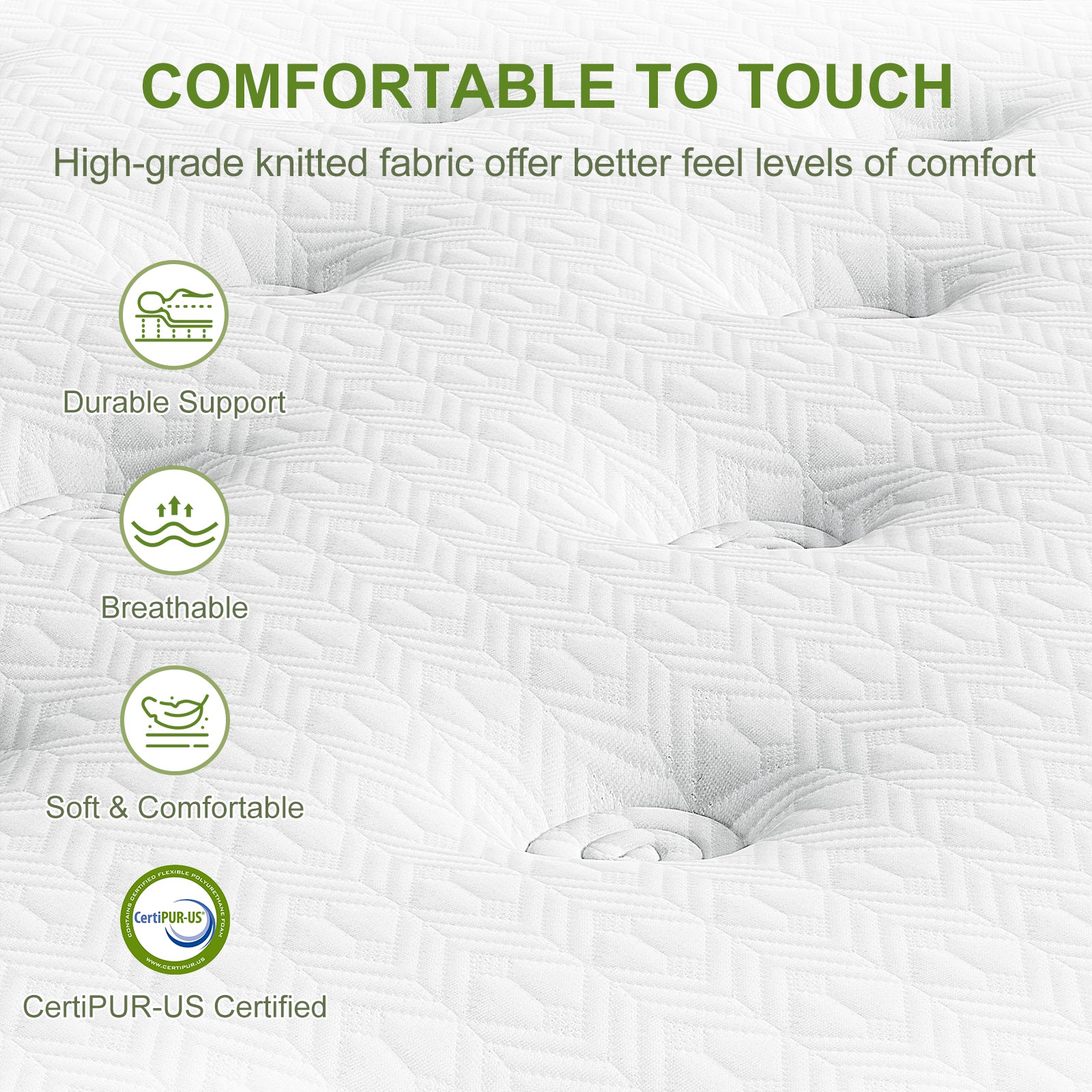 Artiss BedStory Double Bed Frame Mattress Set Platform Upholstered Hybrid Pocket Coil - Image 7