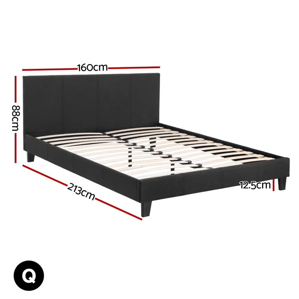 Artiss BedStory Queen Bed Frame Mattress Set Platform Upholstered Hybrid Pocket Coil - Image 3