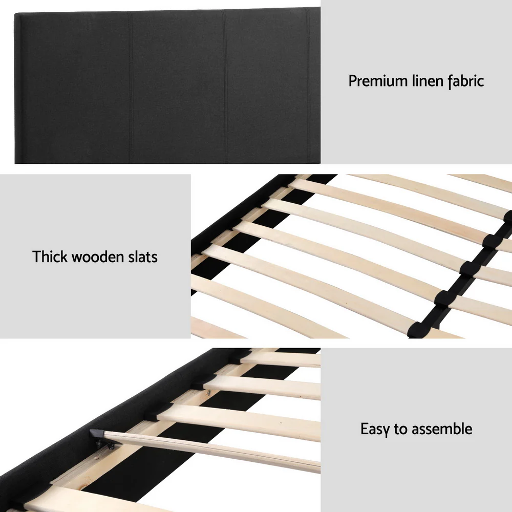 Artiss BedStory Queen Bed Frame Mattress Set Platform Upholstered Hybrid Pocket Coil - Image 5