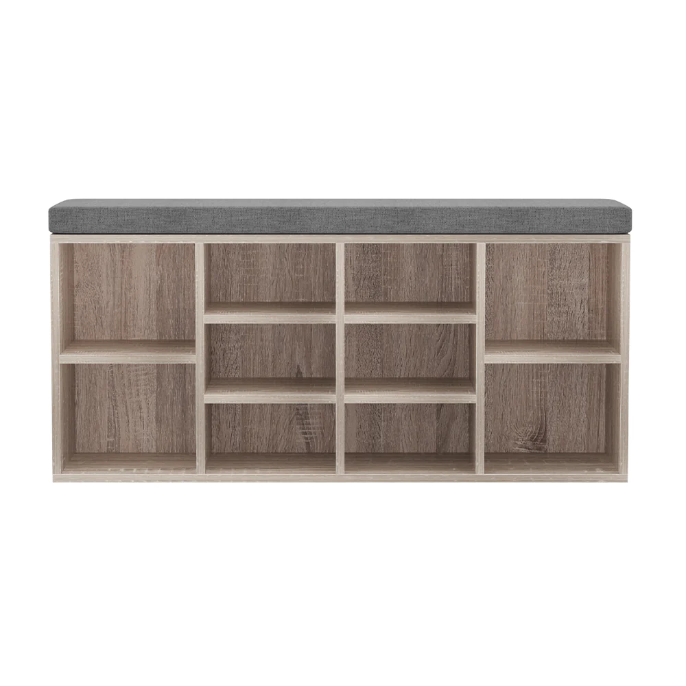 Artiss Shoe Cabinet Rack Shoe Bench Fabric Seat Pine BOA - Image 3