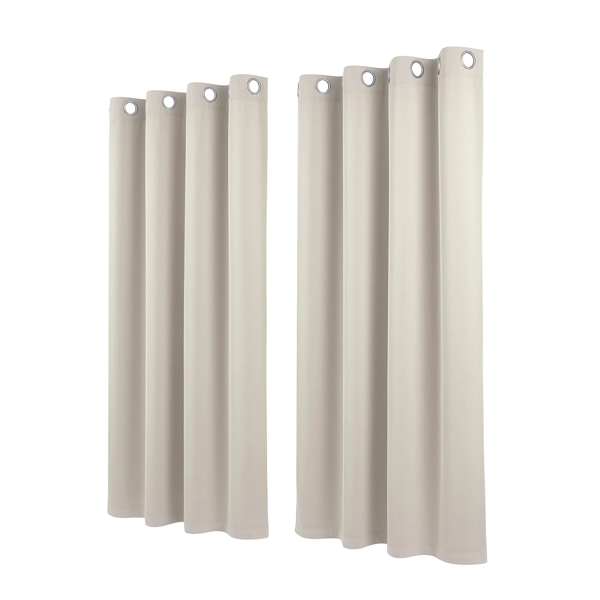 Artiss Blockout Curtains 2X 132x160cm Thermal Insulated Eyelet Drapes Beige - Image 4