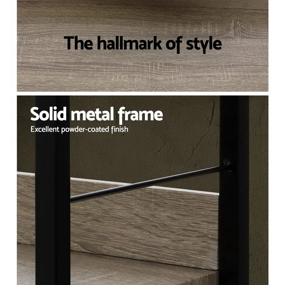 Artiss Bookshelf 4 Tiers - NOE Black and Oak - Image 7
