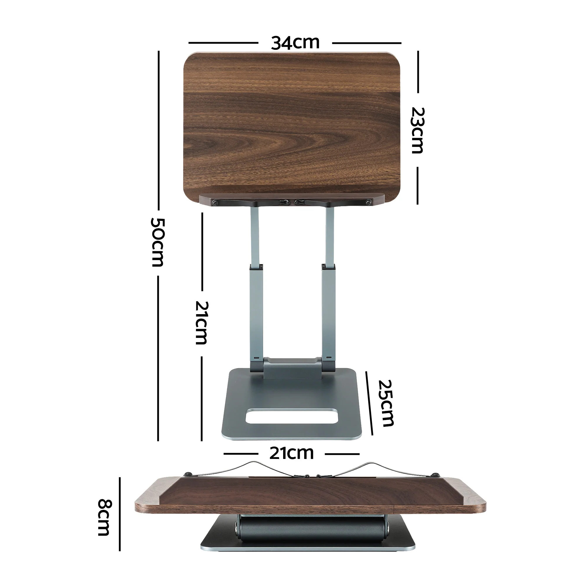 Artiss Book Stand Telescopic Book Holder with Page Clip Ergonomic Desktop Stands OAK - Image 3