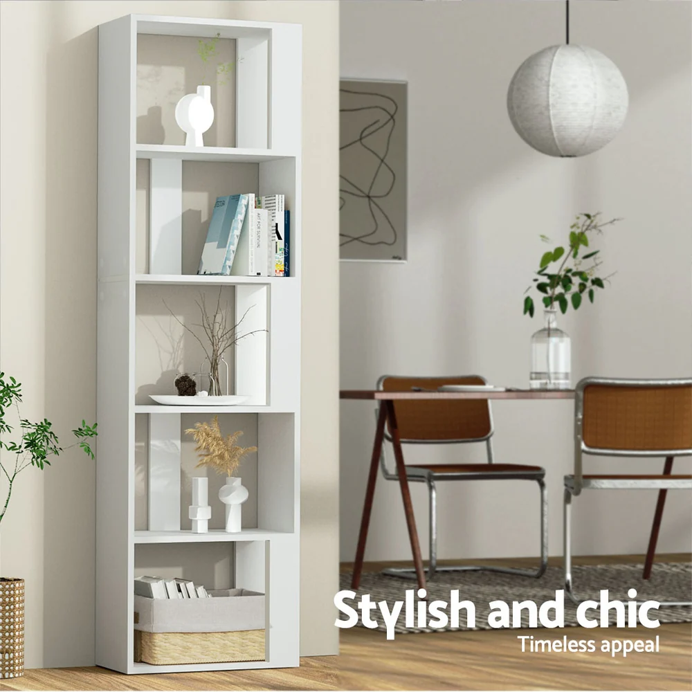 Artiss Bookshelf 5 Tiers - LINA White - Image 7