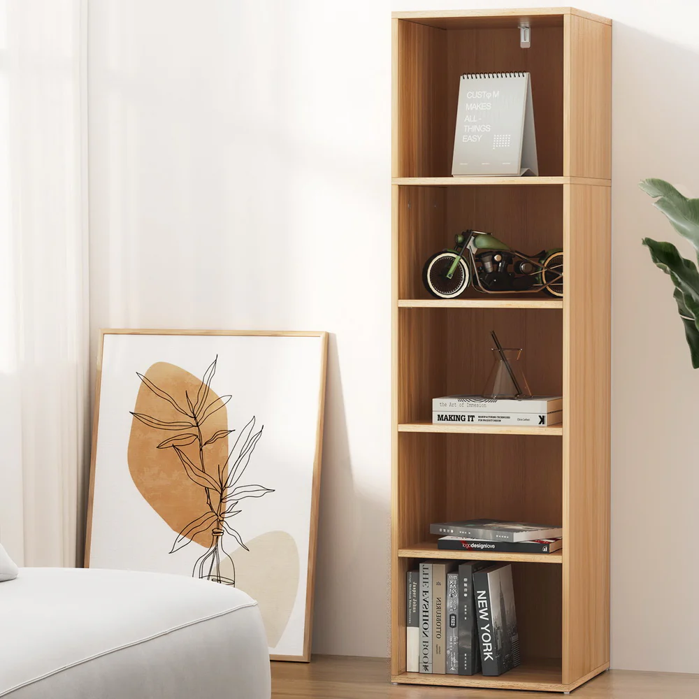Artiss Bookshelf 5 Tiers MILO Pine - Image 6