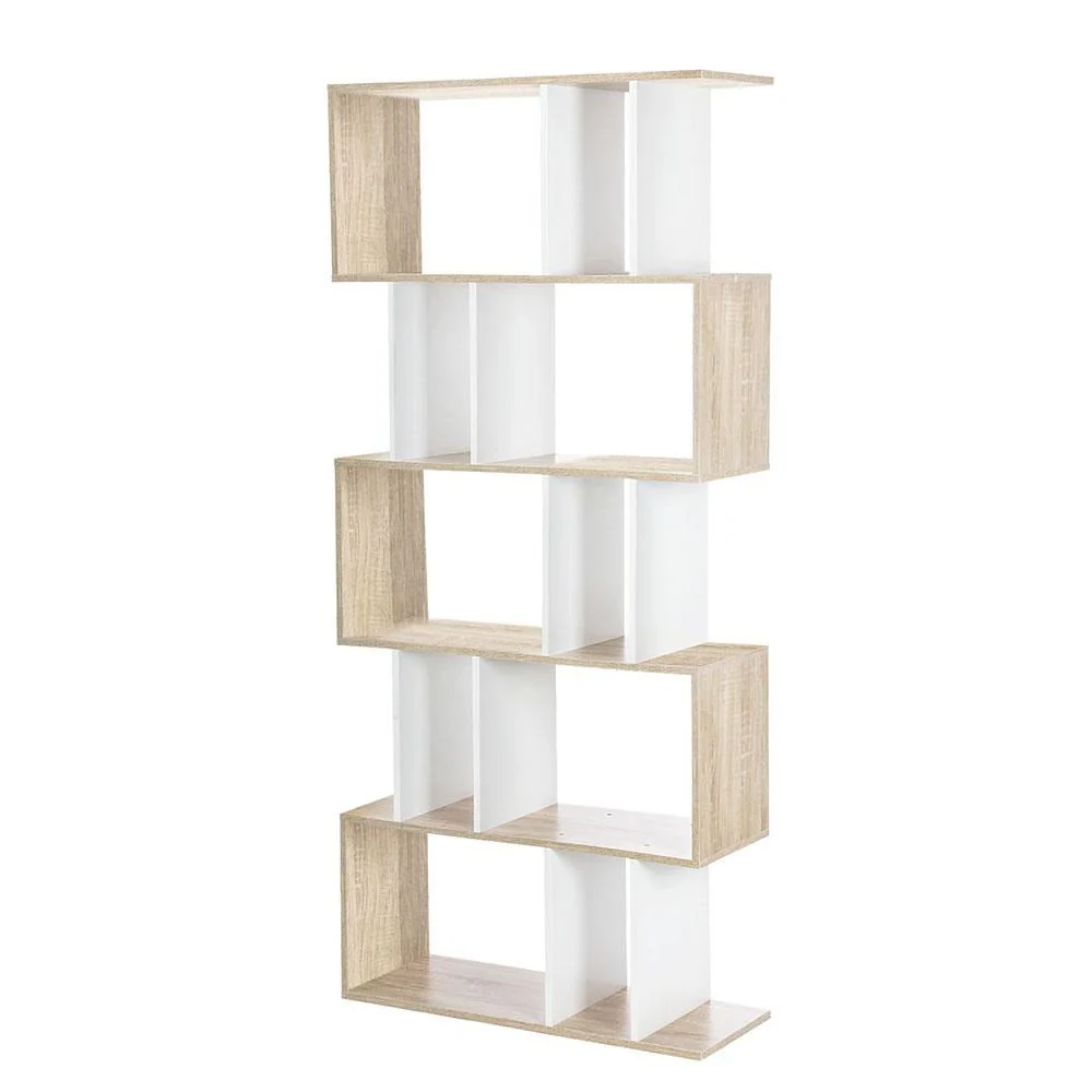 Artiss Bookshelf 5 Tiers - RITA White and Pine