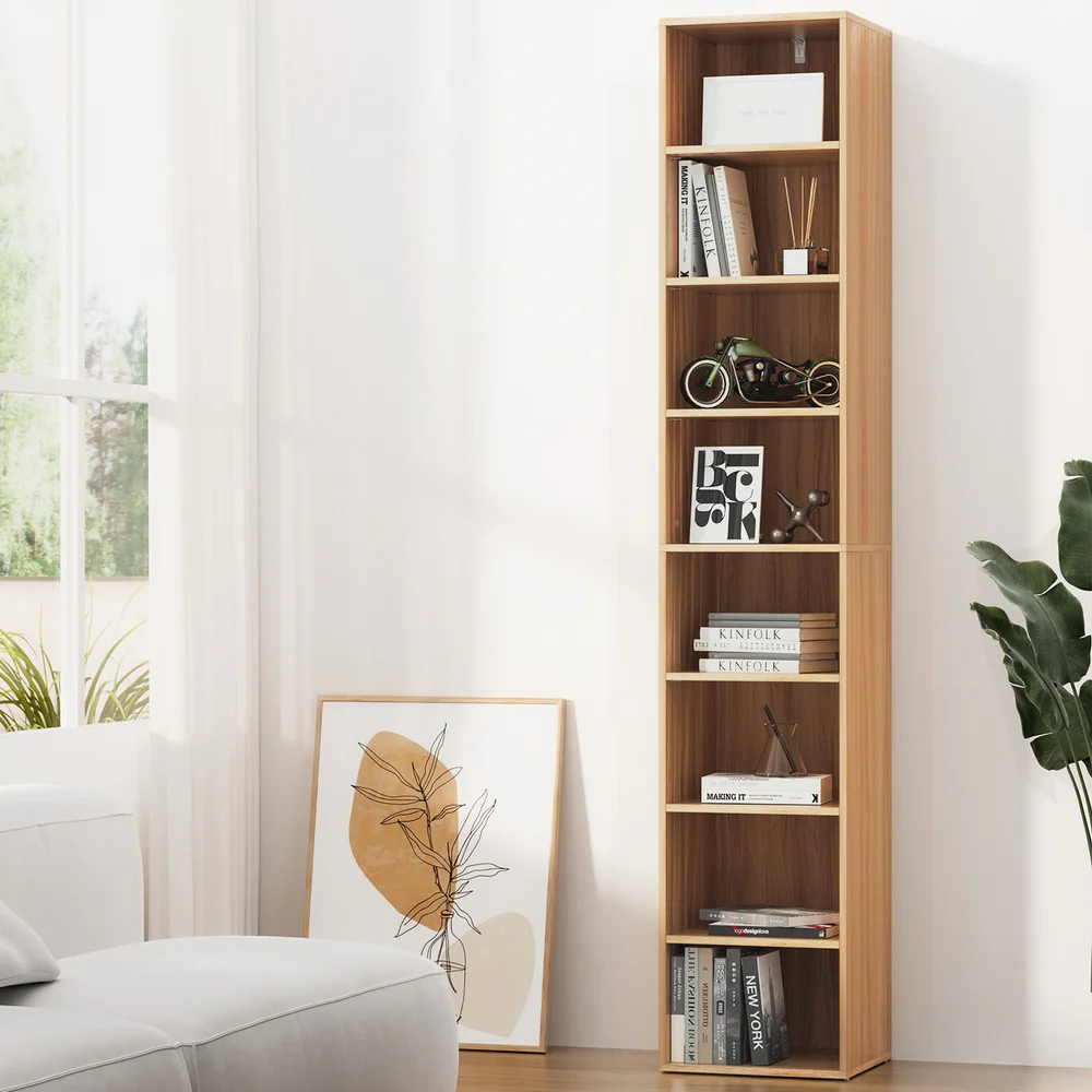Artiss Bookshelf 8 Tiers MILO Pine - Image 6