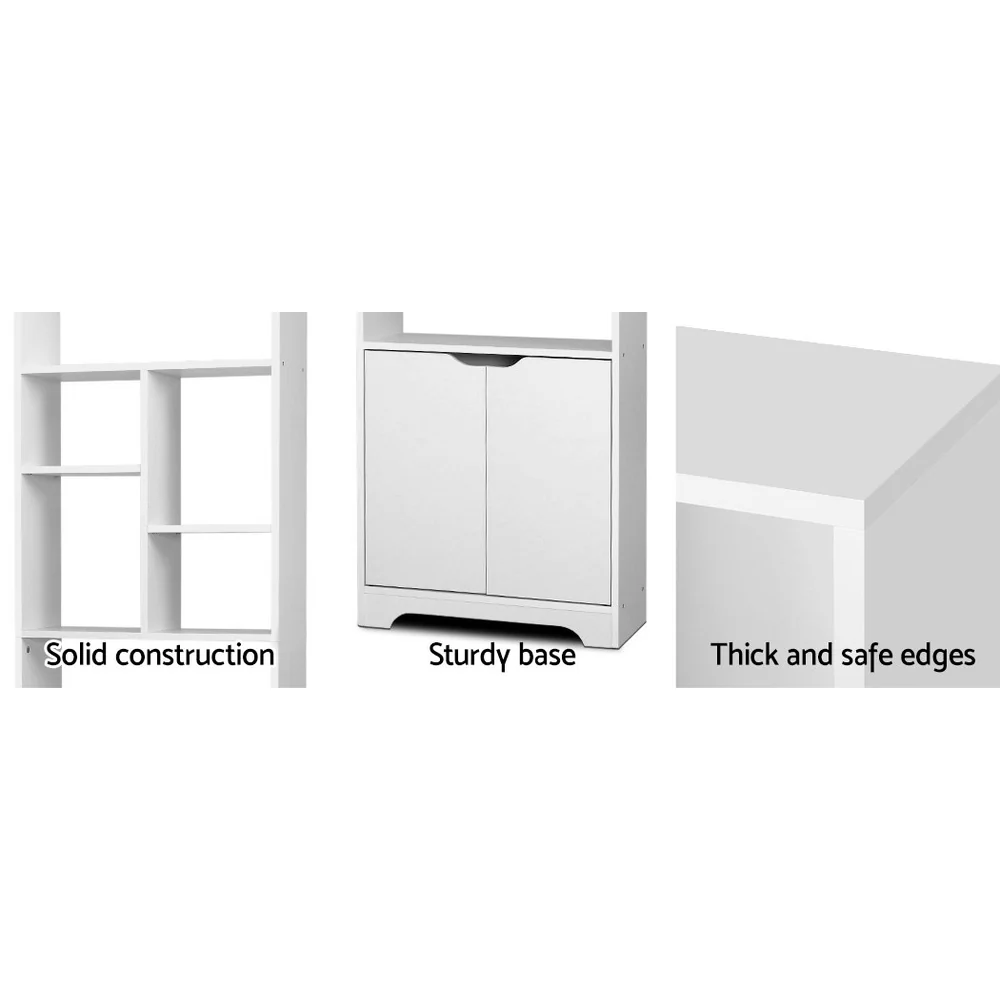 Artiss Bookshelf with Cabinet - GINA White - Image 7