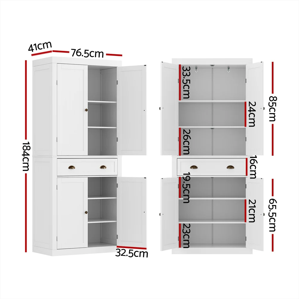 Artiss Buffet Sideboard Cupboard Cabinet White - Image 3