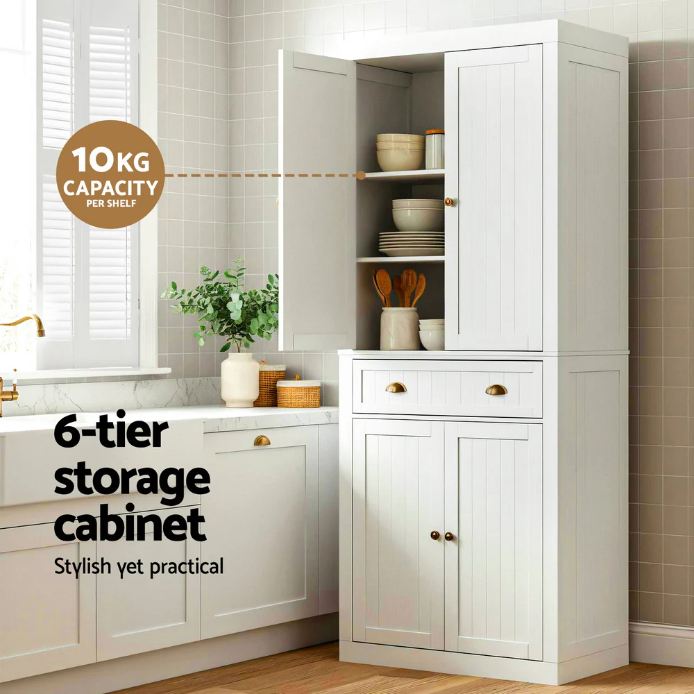Artiss Buffet Sideboard Cupboard Cabinet White - Image 5