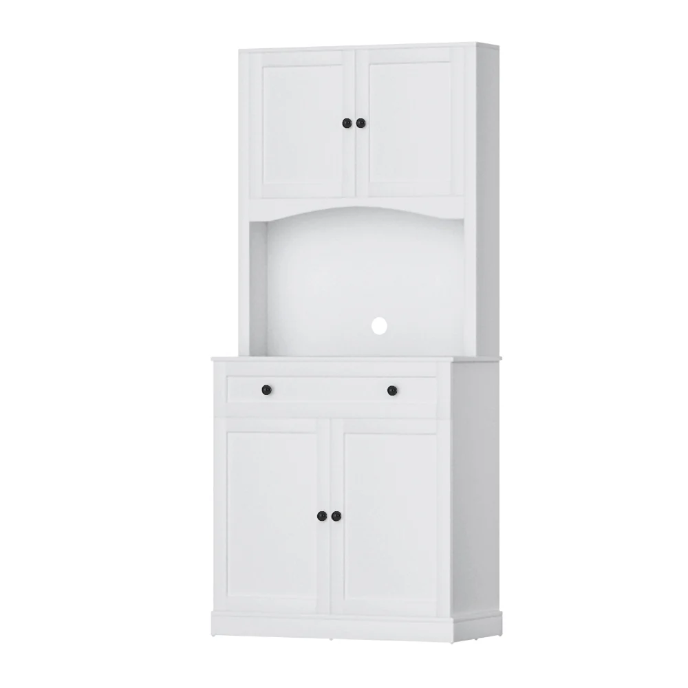 Artiss Buffet Sideboard Hutch Cabinet - BEINI White - Image 2