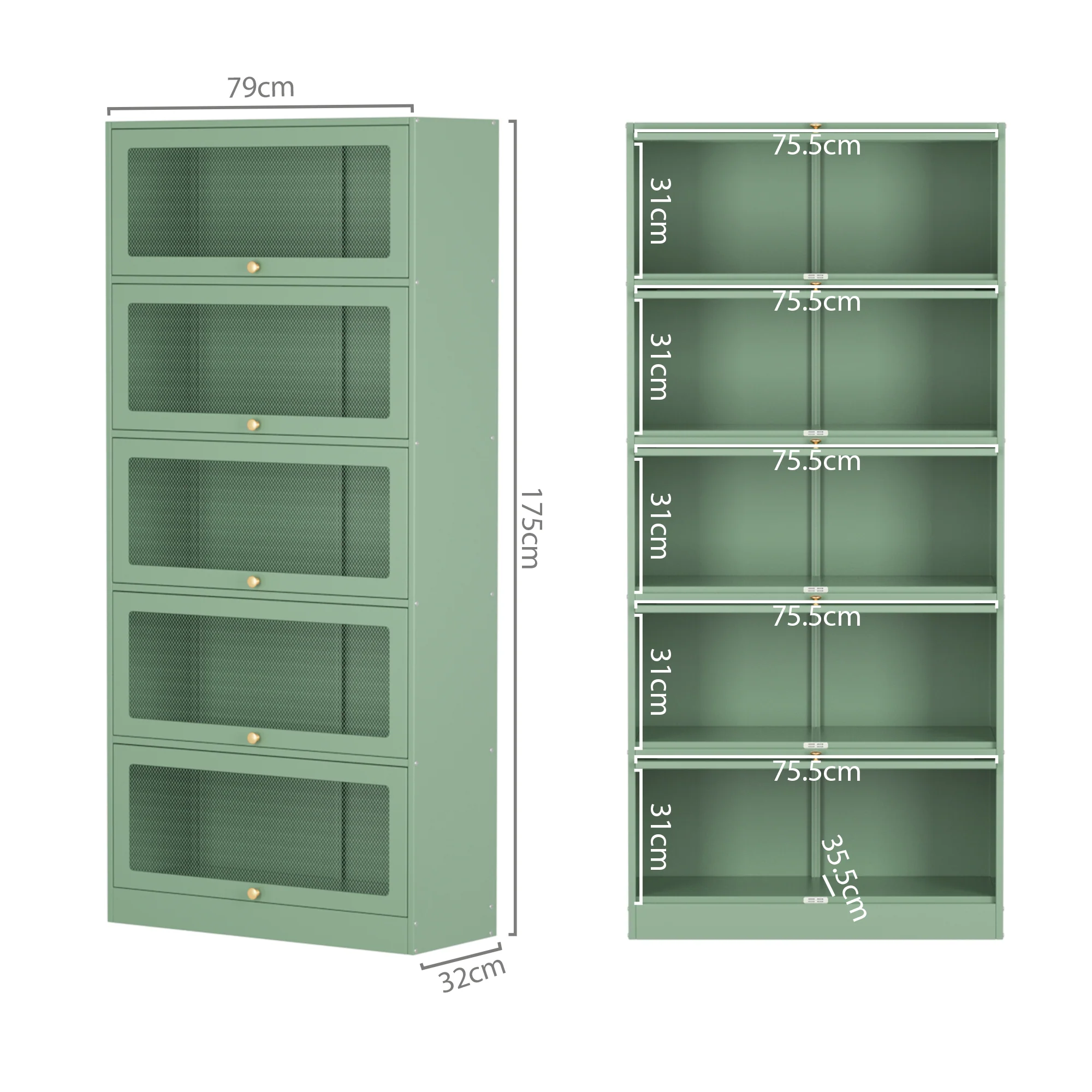 Artiss Buffet Sideboard Metal Cabinet - ELIA Green - Image 3