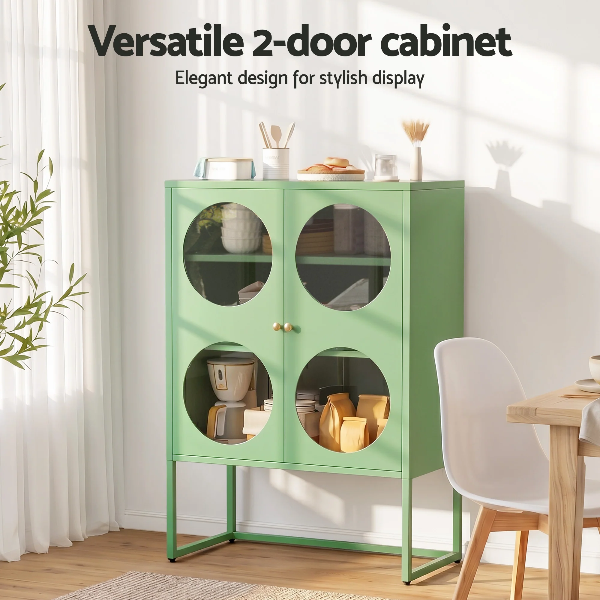 Artiss Buffet Sideboard Metal Cabinet - ELLA Green - Image 5