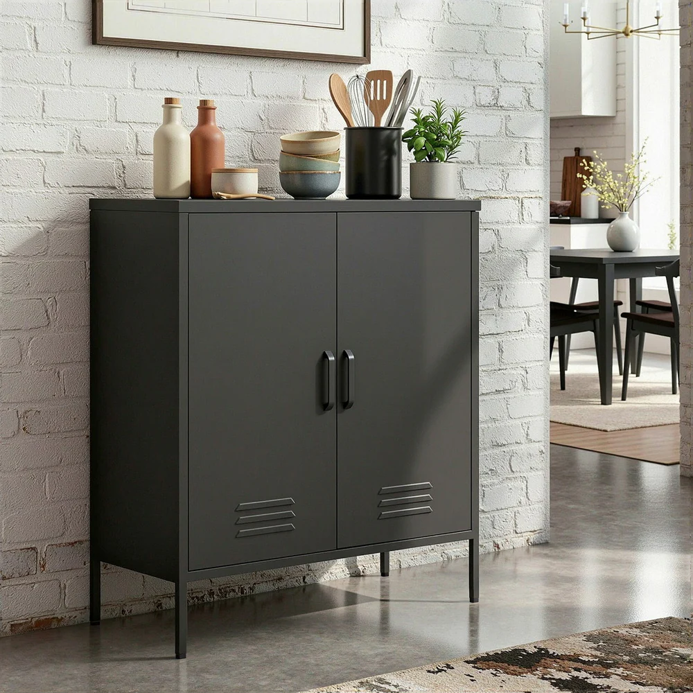 Artiss Buffet Sideboard Metal Cabinet - SWEETHEART Charcoal