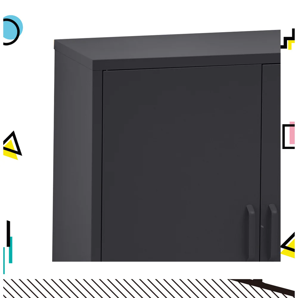Artiss Buffet Sideboard Metal Cabinet - SWEETHEART Charcoal - Image 4